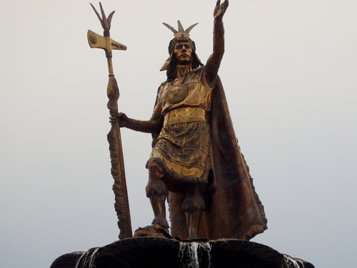 Statue to Pachacuti, Sapa Inca, 9th Ruler of the Inca Empire.